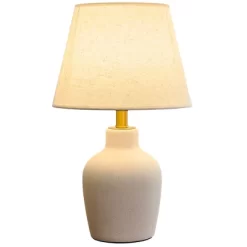 POWLIG 19.4" Modern Ceramic Table Lamp With Linen Shade - Frosted White For Bedroom, Living Room & Office -Lighting Discount Store GUEST d339a035 9f60 4436 8a89 4fcfdaae54c4