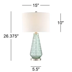 360 Lighting Julia 26 3/8" Tall Modern Coastal Table Lamps Set Of 2 Seafoam Green Glass Living Room Bedroom Bedside Nightstand House Off-White Shade 13 360 Lighting Julia 26 3/8" Tall Modern Coastal Table Lamps Set Of 2 Seafoam Green Glass Living Room Bedroom Bedside Nightstand House Off-White Shade -Lighting Discount Store GUEST d4284e90 1077 4b81 bf04 0bf61fecb778