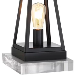 Franklin Iron Works Kacey Modern Table Lamps Set Of 2 With Square Risers 26 3/4" High Dark Metal USB Charging Port Nightlight Oatmeal Shade For Desk -Lighting Discount Store GUEST d4451264 73da 440c ae1f 1e294c41f023