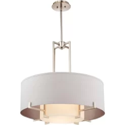 Possini Euro Design Concentric Brushed Nickel Pendant Chandelier 28" Wide Modern White Fabric Drum 4-Light For Dining Room House Foyer Kitchen Island 9 Possini Euro Design Concentric Brushed Nickel Pendant Chandelier 28" Wide Modern White Fabric Drum 4-Light For Dining Room House Foyer Kitchen Island -Lighting Discount Store GUEST d4c77281 50a1 44c9 8668 6236f1916b0c