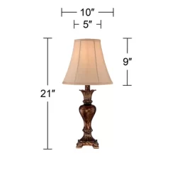 Regency Hill Xavier Traditional Accent Table Lamp 21" High Warm Bronze Urn Footed Base Natural Tone Bell Shade For Bedroom Living Room Bedside Office 10 Regency Hill Xavier Traditional Accent Table Lamp 21" High Warm Bronze Urn Footed Base Natural Tone Bell Shade For Bedroom Living Room Bedside Office -Lighting Discount Store GUEST d6d6e0a8 b927 4f05 8639 26b320633097