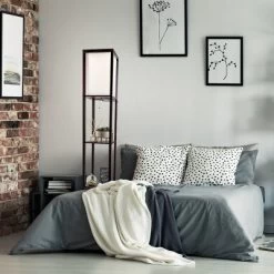 Torchiere Floor Lamp Brown (Includes LED Light Bulb) - Lavish Home -Lighting Discount Store GUEST d8a03d4a 0dd7 41f1 89eb dfd296c66559