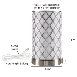 Hastings Home Uplight Table Lamp With Steel Quatrefoil Cutout Pattern, Fabric Overwrap, And LED Light Bulb 11 Hastings Home Uplight Table Lamp With Steel Quatrefoil Cutout Pattern, Fabric Overwrap, And LED Light Bulb -Lighting Discount Store GUEST d8f11e00 95db 4859 917b 9a57a0416fe6