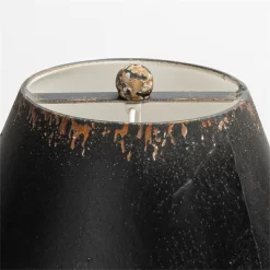 Vintage Floral Table Lamp With Distressed Black Shade And Elegant Flower Accents, Rustic Home Decor, 1pc -Lighting Discount Store GUEST db938078 2948 40ac b012 1783caf4b493