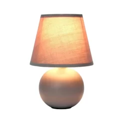 8.66" Petite Ceramic Orb Base Bedside Table Desk Lamp With Matching Tapered Drum Fabric Shade Gray - Creekwood Home 10 8.66" Petite Ceramic Orb Base Bedside Table Desk Lamp With Matching Tapered Drum Fabric Shade Gray - Creekwood Home -Lighting Discount Store GUEST ddcfae5f 0bcf 4f39 a04f ee5631056000