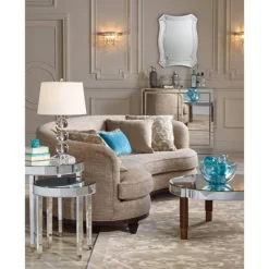 360 Lighting Mersenne Modern Table Lamp 26" High Clear Crystal Globes Stacked Silver Pole White Drum Shade For Bedroom Living Room Bedside Nightstand -Lighting Discount Store GUEST de6017e4 3cae 436c b4ac ddc0eb545456