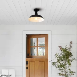 14" 1-Light Camila Classic Industrial Indoor/Outdoor Iron LED Semi Flush Mount Black/White - JONATHAN Y 19 14" 1-Light Camila Classic Industrial Indoor/Outdoor Iron LED Semi Flush Mount Black/White - JONATHAN Y -Lighting Discount Store GUEST e30dc423 2149 4efe 8b85 e2cef61c2e52