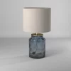 Table Lamp Blue Finish - StyleCraft: Small Bedside Glass Lamp, No Assembly Required, UL Listed
