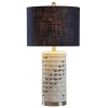 School Of Fish Cylindrical Table Lamp White - StyleCraft: Nautical Accent, No Assembly Required