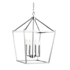 16" Metal Pagoda Lantern Pendant (Includes LED Light Bulb) - JONATHAN Y