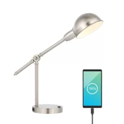 20.25" Curtis Vintage Industrial Iron Adjustable Dome Shade Task Lamp With USB Charging Port (Includes LED Light Bulb) - JONATHAN Y 19 20.25" Curtis Vintage Industrial Iron Adjustable Dome Shade Task Lamp With USB Charging Port (Includes LED Light Bulb) - JONATHAN Y -Lighting Discount Store GUEST e3c40555 9d79 4357 9509 717772b95e09