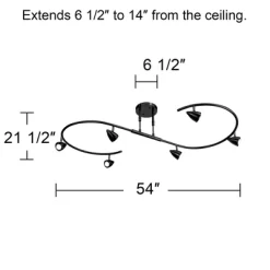 Pro Track Salazar S-Wave 6-Head LED Ceiling Track Light Fixture Kit Spot Light GU10 Adjustable Black Metal Modern Kitchen Bathroom Dining 54" Wide 9 Pro Track Salazar S-Wave 6-Head LED Ceiling Track Light Fixture Kit Spot Light GU10 Adjustable Black Metal Modern Kitchen Bathroom Dining 54" Wide -Lighting Discount Store GUEST e411a058 8b4d 434e aab8 69d7d49db37b