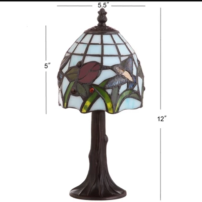 JONATHAN Y Hummingbird Tiffany-Style LED Table Lamp 3 JONATHAN Y Hummingbird Tiffany-Style LED Table Lamp - Image 3