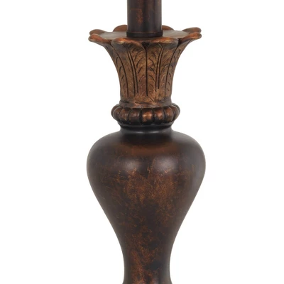 Regency Hill Xavier Traditional Accent Table Lamp 21" High Warm Bronze Urn Footed Base Natural Tone Bell Shade For Bedroom Living Room Bedside Office 4 Regency Hill Xavier Traditional Accent Table Lamp 21" High Warm Bronze Urn Footed Base Natural Tone Bell Shade For Bedroom Living Room Bedside Office - Image 4