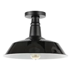 14" 1-Light Camila Classic Industrial Indoor/Outdoor Iron LED Semi Flush Mount Black/White - JONATHAN Y 13 14" 1-Light Camila Classic Industrial Indoor/Outdoor Iron LED Semi Flush Mount Black/White - JONATHAN Y -Lighting Discount Store GUEST e5d5d5dd f5cd 429e bcb7 5b940a1a7d12