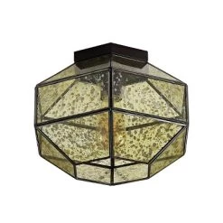 12.5" 1-Light Evelyn Vintage Farmhouse Iron/Glass LED Flush Mount Oil Rubbed Bronze - JONATHAN Y -Lighting Discount Store GUEST e640e222 f6d4 461e b29d b7dd574ee78a