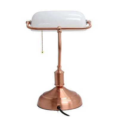 Executive Banker's Desk Lamp With Glass Shade Rose Gold - Simple Designs 6 Executive Banker's Desk Lamp With Glass Shade Rose Gold - Simple Designs - Image 6