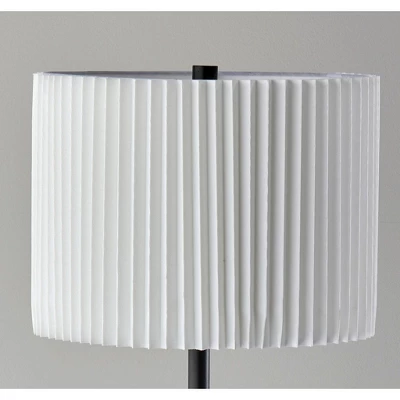 Adesso Eli Floor Lamp Black: 60" Tall, White Linen Shade, 3-Way Rotary Switch, UL Listed 2 Adesso Eli Floor Lamp Black: 60" Tall, White Linen Shade, 3-Way Rotary Switch, UL Listed - Image 2