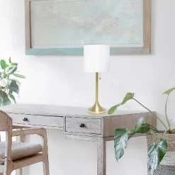 Tapered Desk Lamp With Fabric Drum Shade White - Simple Designs -Lighting Discount Store GUEST e6dd4bee 8580 41f3 825b 9c9e9c0e392b
