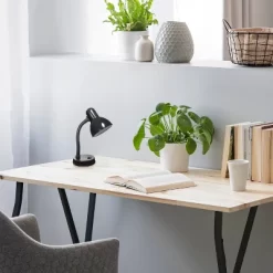 14.25" Traditional Fundamental Metal Desk Task Lamp And Bowl Shaped Shade With Flexi Gooseneck Black - Creekwood Home -Lighting Discount Store GUEST e9dd6fa6 80a4 4696 bd00 ad284296e1d0