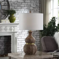 Logan Curved Table Lamp With Fabric Shade - White/Gold - StyleCraft -Lighting Discount Store GUEST eadda5a3 844d 4226 b4fc 060c27ac180a