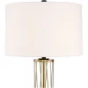 360 Lighting Nathan Modern Table Lamps Set Of 2 With Square Risers 27" Tall Gold Metal USB Charging Ports Off White Drum Shade For Living Room Desk