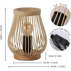 7.09 In. Bamboo Desk Lamp