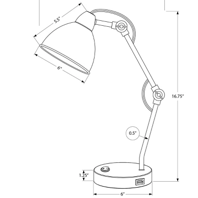 Industrial Task Lamp With USB Port And Adjustable Arm, Nightstand Or Desk Light With Rocker Switch For Home Office Or Study–The Pop Home 3 Industrial Task Lamp With USB Port And Adjustable Arm, Nightstand Or Desk Light With Rocker Switch For Home Office Or Study–The Pop Home - Image 3