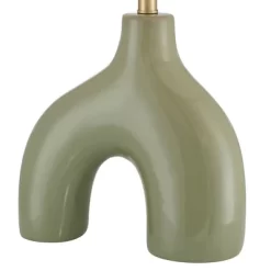 360 Lighting Lyrah 25" High Mid Century Modern Table Lamp Green Glaze Finish Ceramic Single White Shade Living Room Bedroom Bedside Nightstand House -Lighting Discount Store GUEST ee2efe8e 2833 473a bda9 12d829d46deb
