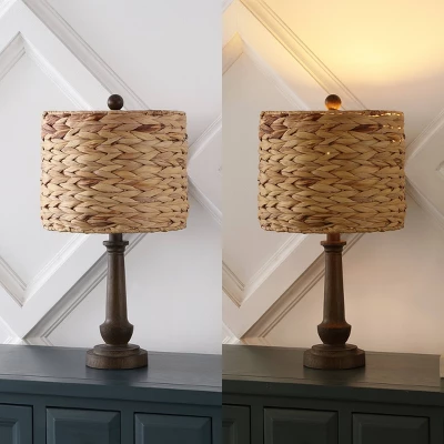 Set Of 2 21.25"Leona Rustic Farmhouse Handwoven Rattan/Resin Table Lamps (Includes LED Light Bulb) Brown Wood Finish - JONATHAN Y: Boho Style 5 Set Of 2 21.25"Leona Rustic Farmhouse Handwoven Rattan/Resin Table Lamps (Includes LED Light Bulb) Brown Wood Finish - JONATHAN Y: Boho Style - Image 5