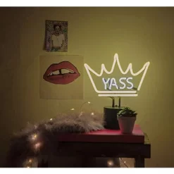 Amped Co 11.3" X 9.75" Neon Desk YASS QUEEN Neon Light Novelty Desk Lamp, Yellow And White Glow 7 Amped Co 11.3" X 9.75" Neon Desk YASS QUEEN Neon Light Novelty Desk Lamp, Yellow And White Glow -Lighting Discount Store GUEST f0f818f7 6421 41ef 8261 1049a920f747