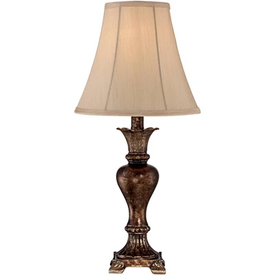 Regency Hill Xavier Traditional Accent Table Lamp 21" High Warm Bronze Urn Footed Base Natural Tone Bell Shade For Bedroom Living Room Bedside Office 2 Regency Hill Xavier Traditional Accent Table Lamp 21" High Warm Bronze Urn Footed Base Natural Tone Bell Shade For Bedroom Living Room Bedside Office - Image 2