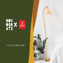 Globe Electric 62" Wood Toned Floor Lamp: ETL Listed, Iron Base, Push Button Switch -Lighting Discount Store GUEST f2cafc4c abb2 4fde bc19 f8eb149e1ee3