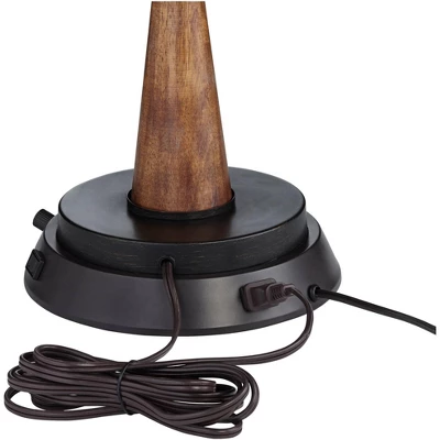 360 Lighting Bentley Rustic Farmhouse Table Lamp 29" Tall Brown Leaf With Dimmable USB Workstation Base Off White Empire Shade For Bedroom Living Room 3 360 Lighting Bentley Rustic Farmhouse Table Lamp 29" Tall Brown Leaf With Dimmable USB Workstation Base Off White Empire Shade For Bedroom Living Room - Image 3