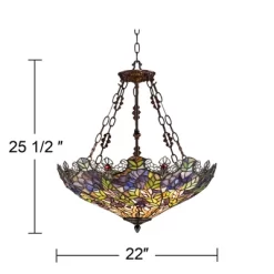 Robert Louis Tiffany Bronze Pendant Chandelier 22" Wide Rustic Floral Garden Stained Glass 3-Light Fixture For Dining Room House Foyer Kitchen Island 15 Robert Louis Tiffany Bronze Pendant Chandelier 22" Wide Rustic Floral Garden Stained Glass 3-Light Fixture For Dining Room House Foyer Kitchen Island -Lighting Discount Store GUEST f4adaa8f 674a 4c25 b6bf 07bf7b44ef0f
