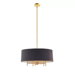Presidio 5-Light Black Drum Shade Chandelier Gold/Black - Hampton Hill -Lighting Discount Store GUEST f5a9d414 4f1c 469d ac0b 44c14c3e2b00