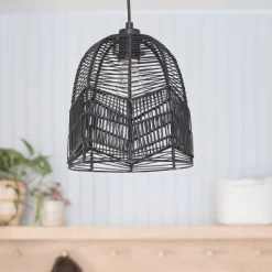 10" 1-Light Zola Pendant Rattan Black - River Of Goods -Lighting Discount Store GUEST f5b7782f e6b7 4bab 8271 41e99cfa1b3e