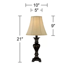 Regency Hill Xavier Traditional Accent Table Lamp 21" High Warm Bronze Urn Footed Base Natural Tone Bell Shade For Bedroom Living Room Bedside Office 12 Regency Hill Xavier Traditional Accent Table Lamp 21" High Warm Bronze Urn Footed Base Natural Tone Bell Shade For Bedroom Living Room Bedside Office -Lighting Discount Store GUEST f63b9830 de9b 43c9 9e9d 429627bc7c14