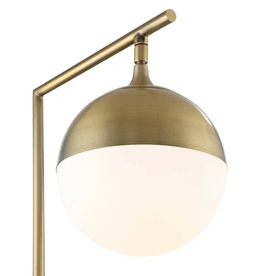 Possini Euro Design Luna Mid Century Desk Table Lamp 26 1/2" High Brass Metal With USB Charging Port Opal Glass Shade For Bedroom Living Room Bedside 2 Possini Euro Design Luna Mid Century Desk Table Lamp 26 1/2" High Brass Metal With USB Charging Port Opal Glass Shade For Bedroom Living Room Bedside - Image 2
