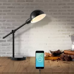 20.25" Curtis Vintage Industrial Iron Adjustable Dome Shade Task Lamp With USB Charging Port (Includes LED Light Bulb) - JONATHAN Y 17 20.25" Curtis Vintage Industrial Iron Adjustable Dome Shade Task Lamp With USB Charging Port (Includes LED Light Bulb) - JONATHAN Y -Lighting Discount Store GUEST f9bb87b6 c7ee 47c3 9f9c 7cec3a382a55