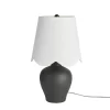 Nourison 18" Small Black Ceramic Table Lamp With Scallop Shade