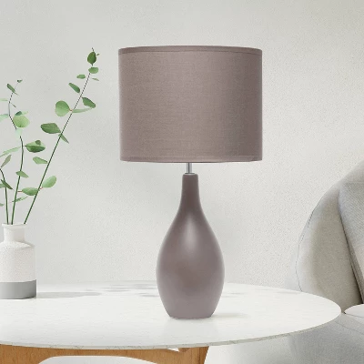 18.11" Traditional Standard Ceramic Dewdrop Table Desk Lamp With Matching Fabric Shade Gray - Creekwood Home 6 18.11" Traditional Standard Ceramic Dewdrop Table Desk Lamp With Matching Fabric Shade Gray - Creekwood Home - Image 6