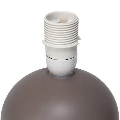 8.66" Petite Ceramic Orb Base Bedside Table Desk Lamp With Matching Tapered Drum Fabric Shade Gray - Creekwood Home 1 8.66" Petite Ceramic Orb Base Bedside Table Desk Lamp With Matching Tapered Drum Fabric Shade Gray - Creekwood Home