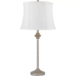 360 Lighting Lynn Country Cottage Buffet Table Lamps 26 3/4" High Set Of 2 Beige Wood White Drum Shade For Bedroom Living Room Bedside Nightstand Kids -Lighting Discount Store GUEST ff0aebd6 4eaa 4fd0 9504 b97fc173049c